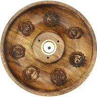 KDMD Incense Stick & Cone Burner Disc - 7 Chakra in Brown