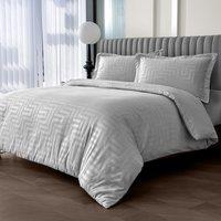 Velosso Satin Style Duvet Cover Pillowcase Set Soft Texture & Easy Care in Grey | Size: Super King