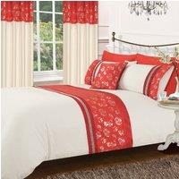 Intimates Elegant Foil Printed Duvet Cover & Pillowcase Set in Red | Size: King
