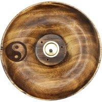 KDMD Incense Stick & Cone Burner Disc - Yin & Yang in Brown