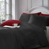 Intimates Elegant Pinsonic Geometric Duvet Cover & Pillowcase Set in Black | Size: Single