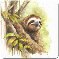 Warren Reed - Designer Sloth Watercolour Coasters - Set of 4 in Brown