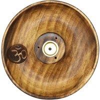 KDMD Incense Stick & Cone Burner Disc - Om in Brown