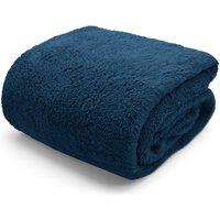 Velosso Plain Teddy Warm & Cosy Duvet Cover & Pillowcase Set in Navy | Size: King