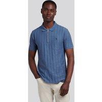 U.S. POLO ASSN. Men's Vertical Stripe Texture Polo Shirt in Indigo | Size: 2XL