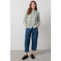 Lily & Me Women's Charlie Barrel Leg Cotton & Tencel Denim Cropped Jeans in Blue | Size: 20
