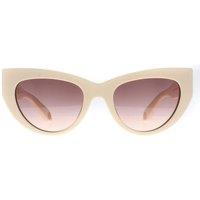 Roberto Cavalli Women's Cat Eye Shiny Beige Brown Gradient SRC017M Sunglasses