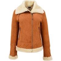 House of Leather Women's Isabelle Real Sheepskin Jacket in Tan | Size: 20