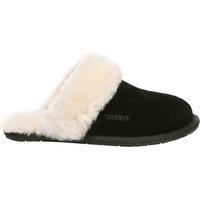 EverAu Australia Women's Real Sheepskin Harrier Slippers with Rubber Sole in Black | Size: 7