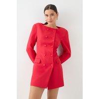MissPap Women's Tailored Double Breasted Blazer Dress in Red | Size: 6