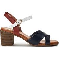 Moda In Pelle Women's 'Novie' Porvair Heeled Sandals in Navy | Size: 4