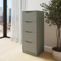 FWStyle Luno Chest Of Drawers 4 Drawer Tall Slim Deep Design in Green