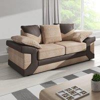 Furnishings For Less UK Dino Large Fabric 2 Seater Sofa - Scatter Back Cushions in Brown