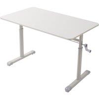 Living and Home 100 x 60 x 90cm Manual Height-Adjustable Office Desk in White | Size: 100 x 60 x 90 cm