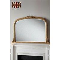 Yearn Mirrors Beaded Overmantle Mirror Gold Bevelled 101(w)x66cm(h)