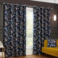 Sundour Madrid Eyelet Curtains in Navy | Size: 168 cm width x 137 cm drop