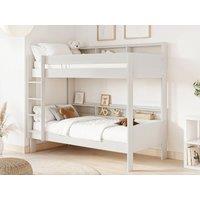 Noomi Bodie Wooden Bunk Bed in White | Size: EU Single