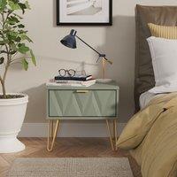 Ready Assembled 2 U Dallas 1 Drawer Bedside (Ready Assembled) in Pale Green