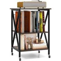 Costway Record Player Stand Turntable Stand w/ Divider in Grey