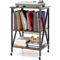 Costway Record Player Stand Turntable Stand w/ Divider in Brown