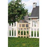 Living and Home 2.5x3ft Outdoor Wooden Garden Pale Pedestrian Gate Waterproof Treatment Fence Door in Natural