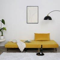 Home Garden Direct Aurora - Single Bed Chair Sofa in Velvet - 1 Seater - Yellow