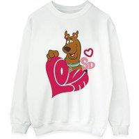 Scooby Doo Women's Love Heart Sweatshirt in White | Size: Medium