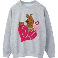 Scooby Doo Women's Love Heart Sweatshirt in Grey | Size: Small