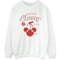 Disney Women's I Like You Cherry Much Minnie Mouse Sweatshirt in White | Size: Large