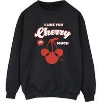Disney Women's I Like You Cherry Much Minnie Mouse Sweatshirt in Black | Size: Large