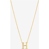 Inicio Women's 14K Real Gold Plated & Mother of Pearl Initial Pendant - H
