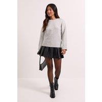 Dorothy Perkins Women's Petite Grey Scattered Sparkle Jumper in Grey Marl | Size: XL