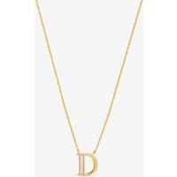 Inicio Women's 14K Real Gold Plated & Mother of Pearl Initial Pendant - D
