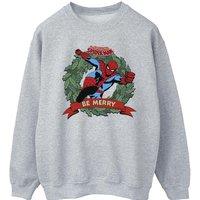 Spider-Man Men's Be Merry Sweatshirt in Grey | Size: 2XL