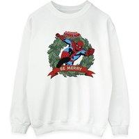 Spider-Man Men's Be Merry Sweatshirt in White | Size: 3XL