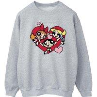 Powerpuff Girls Men's Holding Hands Heart Sweatshirt in Grey | Size: Small