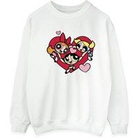 Powerpuff Girls Men's Holding Hands Heart Sweatshirt in White | Size: XL