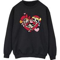 Powerpuff Girls Men's Holding Hands Heart Sweatshirt in Black | Size: Medium