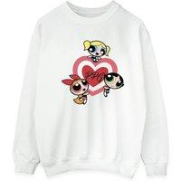 Powerpuff Girls Men's Double Heart Sweatshirt in White | Size: XL