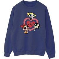 Powerpuff Girls Men's Double Heart Sweatshirt in Navy | Size: Large