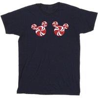Disney Men's Mickey Mouse Candies Cotton T-Shirt in Navy | Size: 2XL