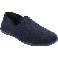 Lotus Men's 'Peter' Textile Full Slippers in Navy | Size: 7