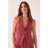 NastyGal Women's Tailored Button Detail Collared Waistcoat in Tobacco | Size: 10