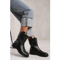 Where's That From Women's 'Winter' Mid Calf Boot With Stitching Detail in Black | Size: 3