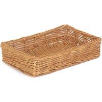 Red Hamper Wicker Straight Sided Rectangular Tray in Brown