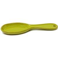 Verano Spanish Ceramics Selena Glazed Hand Dipped Kitchen Dining Utensil Spoon Rest (L) 27cm in Lime