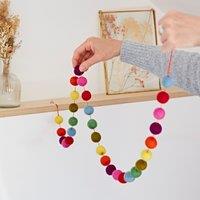Paper High Handmade Multicoloured Felt Ball Garland | Size: Small