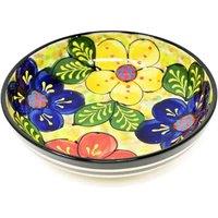 Verano Spanish Ceramics Classic Spanish Hand Painted Kitchen Dining Shallow Bowl 23cm Floral