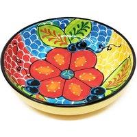 Verano Spanish Ceramics Classic Spanish Hand Painted Kitchen Dining Shallow Bowl 23cm Fish Scales