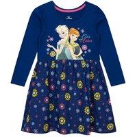 Disney Girl's Anna & Elsa Long Sleeve Dress in Navy | Size: 2-3 Years